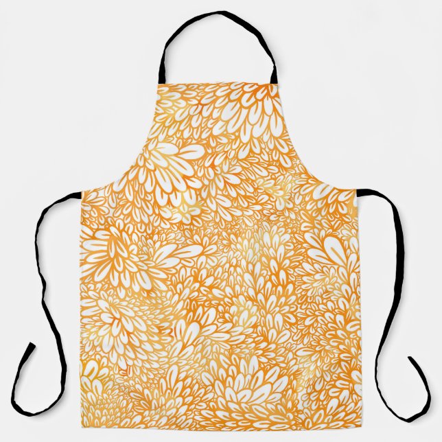 Tablier Marigold Floral : Motif orange simple (Recto)