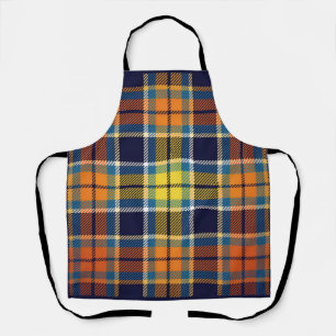 Tablier Marine bleu orange Plaid