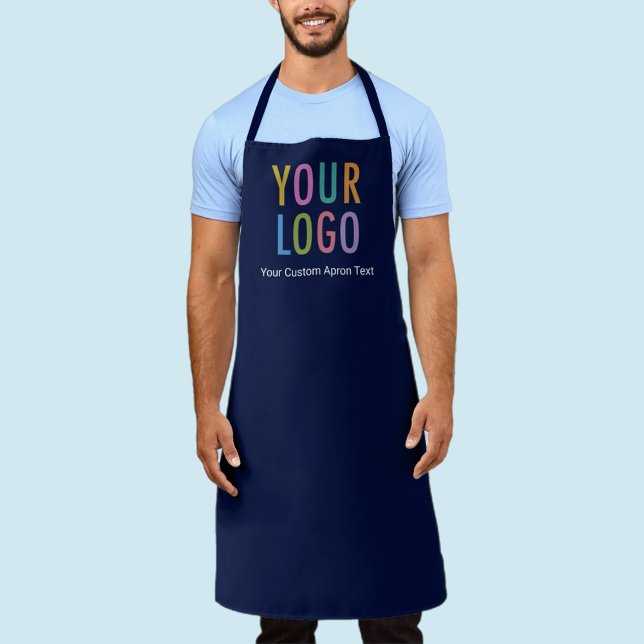 Tablier Marine Blue Apron Promotionnels Custom Company Log (MISOOK Navy Blue Apron with Logo)