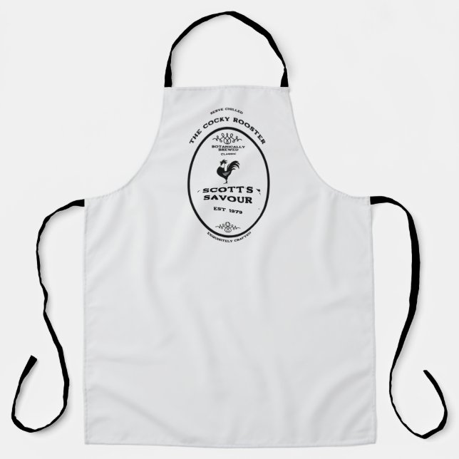 Tablier Marque de commerce, coq coquine, personnalisable (Recto)