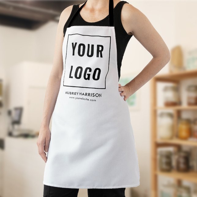Tablier Marque du logo de l'entreprise blanche (Créateur téléchargé)