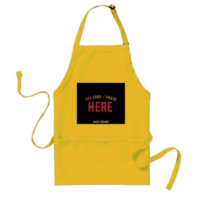 TABLIER MARQUE MODERNE MODERNE PERSONNALISABLE JAUNE VÉRIF (Devant)