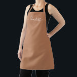 Tablier Marque personnalisée écriture personnalisée terrac<br><div class="desc">Tablier de cuisine en terre cuite personnalisé avec un nom, une citation, une phrase ou un texte moderne, écriture élégante, couleur unie, girly, chic, terre cuite et texte blanc. Personnalisez-le avec un nom, une citation, une phrase ou un texte. Idéal pour les cuisiniers, les chefs, la poterie, la céramique, l'artisanat,...</div>