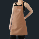 Tablier Marque personnalisée écriture personnalisée terrac<br><div class="desc">Tablier de cuisine en terre cuite personnalisé avec un nom, une citation, une phrase ou un texte moderne, écriture élégante, couleur unie, girly, chic, terre cuite et texte blanc. Personnalisez-le avec un nom, une citation, une phrase ou un texte. Idéal pour les cuisiniers, les chefs, la poterie, la céramique, l'artisanat,...</div>