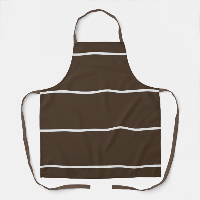 Tablier Marron Blanc Rayure Horizontale Cuisine Chef (Recto)