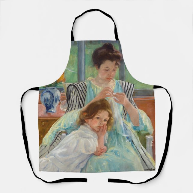 Tablier Mary Cassatt - Jeune Mère Cousant (Recto)
