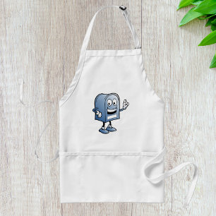 Tablier Mascotte de boîte aux lettres joyeux bleu caractèr