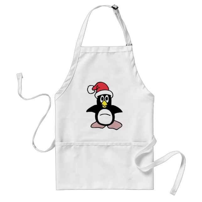 Tablier Mascotte du pingouin de Père Noël (Devant)