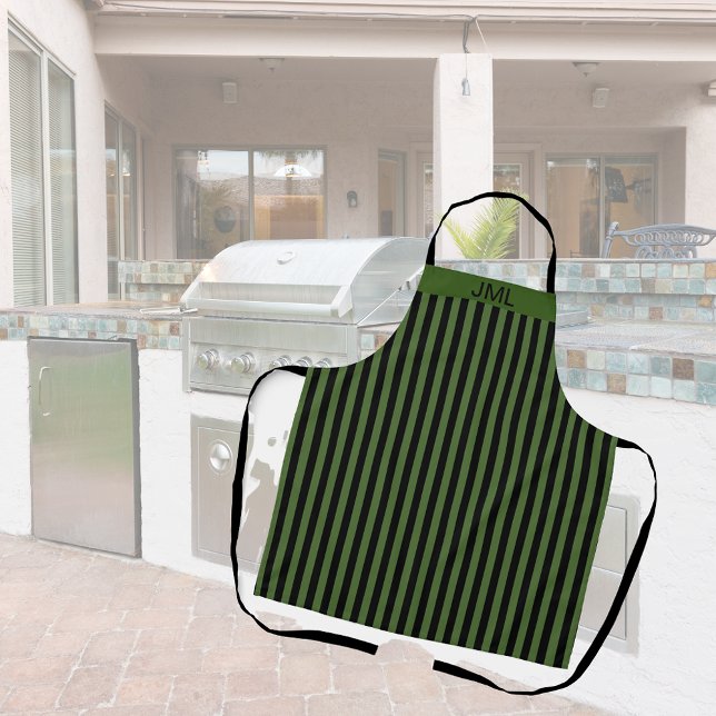 Tablier Masculine élégante Gris vert foncé et noir (Créateur téléchargé)