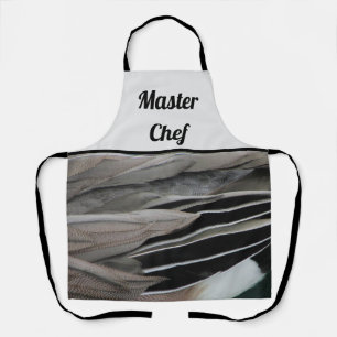 Tablier Master Chef Duck Feather Photo Black Grey Modern