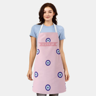 Tablier Mauvais Œil Rose Personnalisé Cadeau Personnalisé