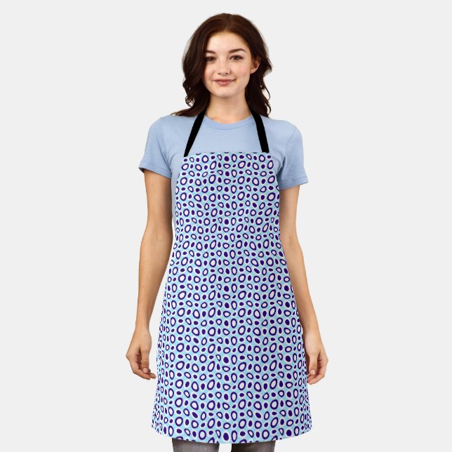 Tablier Maz Teardrops Abstrait Marine Sky Blue Blanc (Porté)