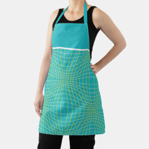 Tablier MCM Aqua Blue Motif circulaire moderne du milieu d