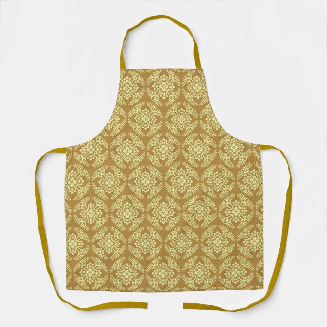 Tablier Médaillon japonais Motif, Jaune de moutarde (Recto)