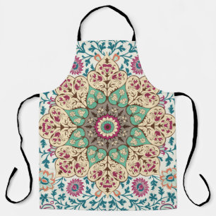 Tablier Médaillon Vintage de motif multicolore en turc,