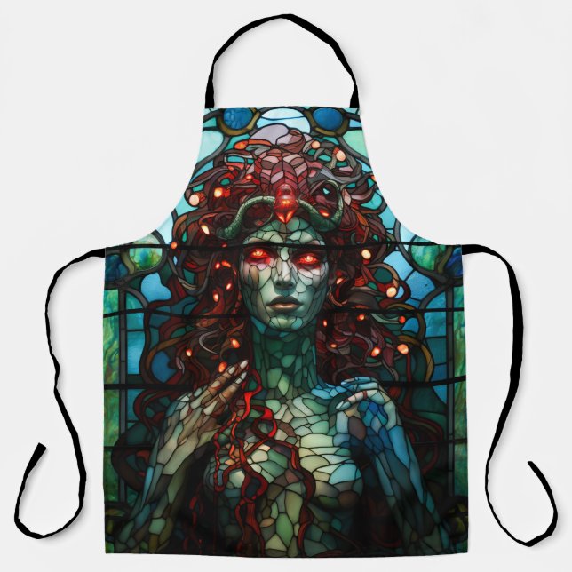 Tablier Medusa - Fenêtre en verre tendu Style Tiffany (Recto)