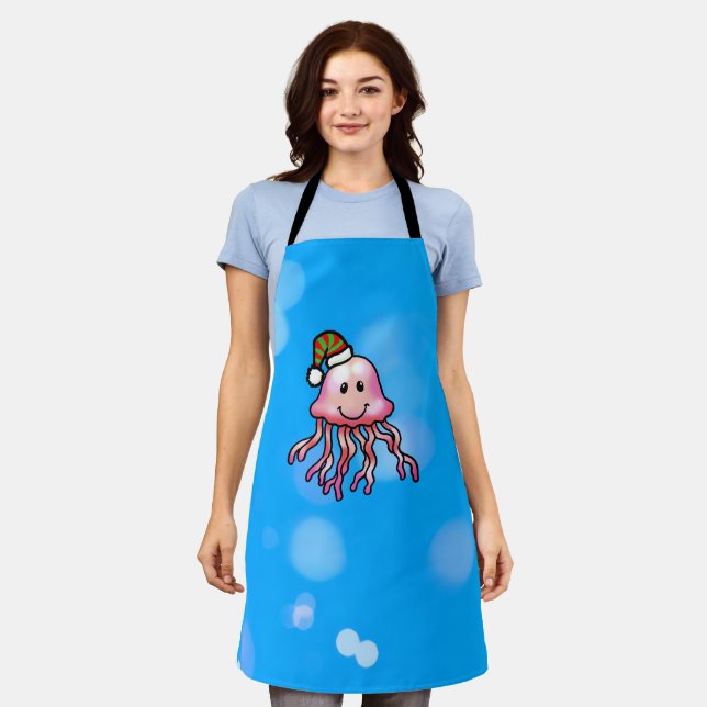Tablier Méduse de dessin animé festive mignonne (Porté)