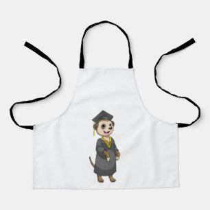Tablier Meerkat comme étudiant avec diplôme