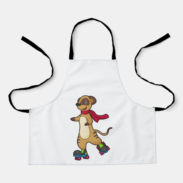 Tablier Meerkat comme patineur avec patins à rouleaux (Recto)