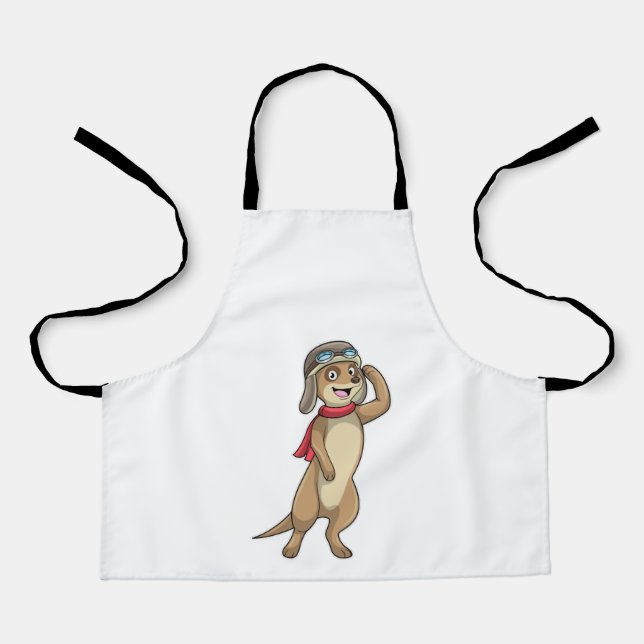 Tablier Meerkat comme pilote avec casquette pilote (Recto)
