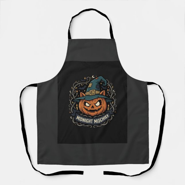 Tablier Méfait de citrouille de minuit d'Halloween (Recto)