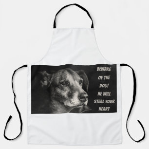Tablier Méfiez-vous du chien, photo de l'animal de compagn