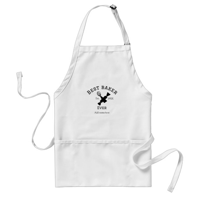 Tablier Meilleur boulanger jamais ajouter nom texte cuisso (Devant)