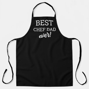 Tablier MEILLEUR Chef Papa Jamais Noir blanc personnalisab