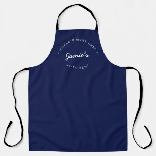 Tablier Meilleur cuisinier du monde Moderne Bleu marine Pe