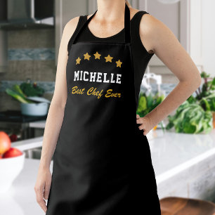 Tablier Meilleur cuisinier jamais Texte personnalisé Nom É