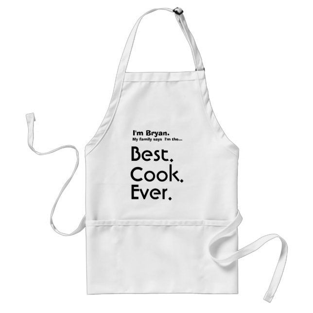 Tablier Meilleur cuisinier nommé fait sur commande jamais (Devant)