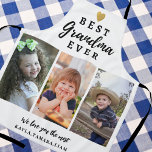 Tablier Meilleur Grand-Mère Jamais Grand-Enfants 3 Photo C<br><div class="desc">Le tablier photo collage avec photos fait un cadeau unique à grand-mère pour la meilleure grand-mère de l'histoire. Personnalisez avec les noms des petits-enfants.</div>