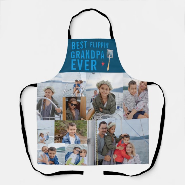 Tablier Meilleur Grand-père de Flippin | Collage de photos (Recto)