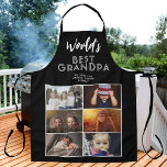 Tablier Meilleur grand-père du monde sur mesure 6 photo Co<br><div class="desc">Meilleur Grand-Père Personnalisé 6 Photo Collage Apron. 6 photos et le meilleur grand-père du monde dans la typographie blanche moderne sur un arrière - plan noir. Personnalisez le tablier avec vos photos. Un grand cadeau et un bon souvenir pour un grand-père pour la fête des pères,  l'anniversaire ou Noël.</div>