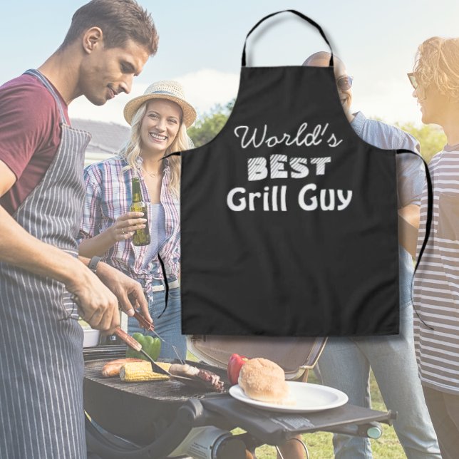 Tablier Meilleur grill du monde Citation de Black Men's Lo (World's Best Grill Guy Funny Black Bbq Apron)