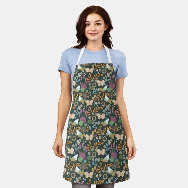 Tablier Meilleur Motif de printemps (Porté)