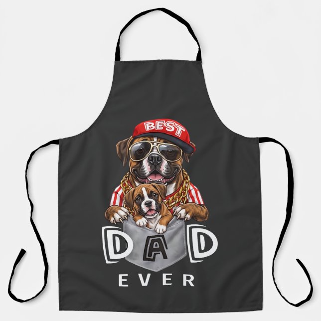 Tablier Meilleur Papa Boxer Ever (Recto)