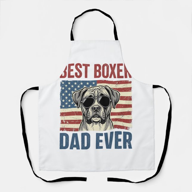 Tablier Meilleur Papa Boxer Vintage Chien (Recto)