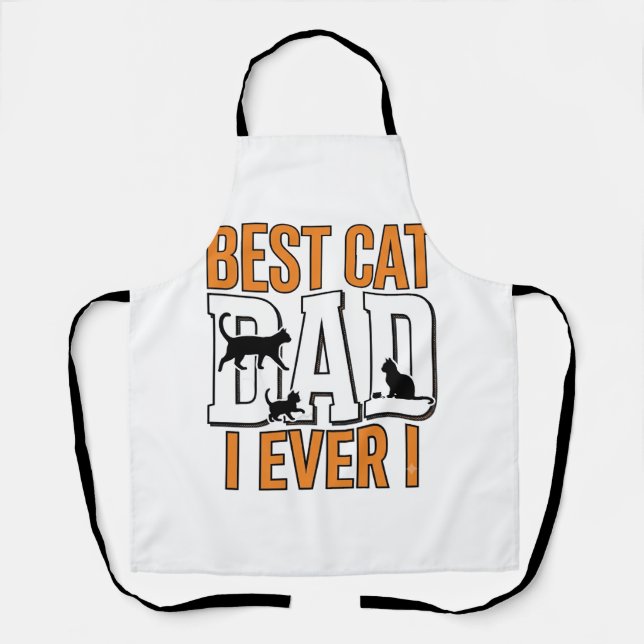Tablier Meilleur Papa Chat du Monde Design de Chemise Vint (Recto)