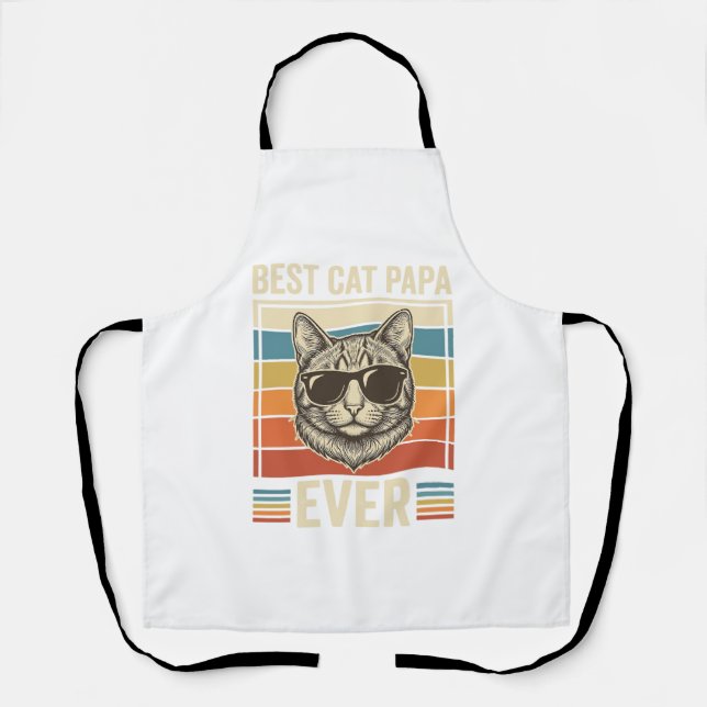 Tablier Meilleur Papa Chat Ever Création de Chemise de Cha (Recto)