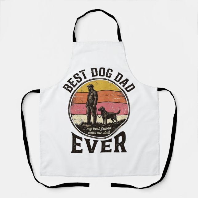 Tablier Meilleur Papa Chien Conception Vectorielle Vintage (Recto)