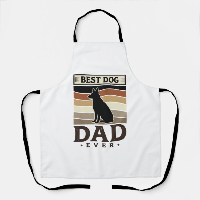 Tablier Meilleur papa chien de tous les temps Design vinta (Recto)