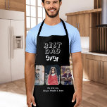 Tablier Meilleur papa Ever 3 Enfants Collage photo<br><div class="desc">Black Best Papa Ever 3 Enfants Photo Collage Apron. Faites un tablier personnalisé pour le meilleur papa de tous les temps. Ajoutez vos 3 photos préférées et customisez le texte avec vos noms. Vous pouvez modifier n'importe quel texte sur l'aire de trafic. Un joli gardien pour un anniversaire, Noël ou...</div>