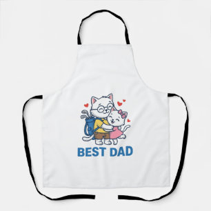 Tablier Meilleur Papa Golf Chat Câlin Mignon Design Vector