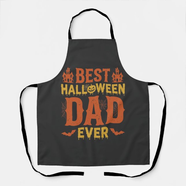 Tablier Meilleur papa Halloween de tous les temps Design v (Recto)