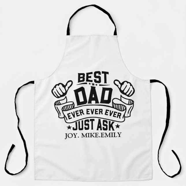 Tablier Meilleur Papa Jamais Fête des pères Papa Demande J (Recto)