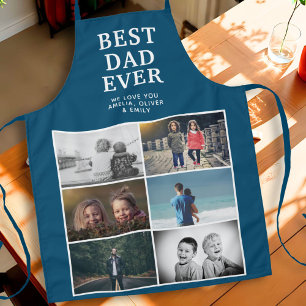 Tablier Meilleur Papa Jamais Personnalisé 6 Photo Collage 