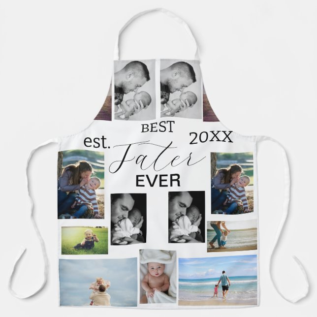 Tablier Meilleur Papa Jamais Photo Collage Apron (Recto)