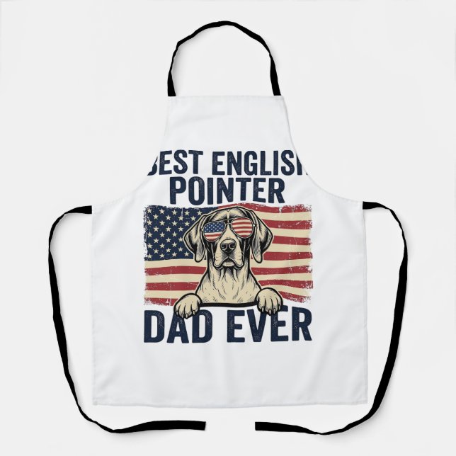 Tablier Meilleur Papa Pointer Anglais Patriote de Tous les (Recto)