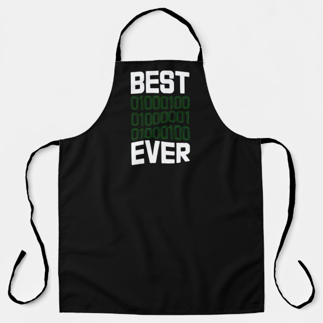 Tablier Meilleur programmeur DAD binaire BBQ (Recto)